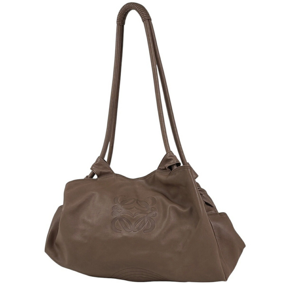 Loewe Nappa Aire Shoulder Bag Anagram Tote Leather Brown